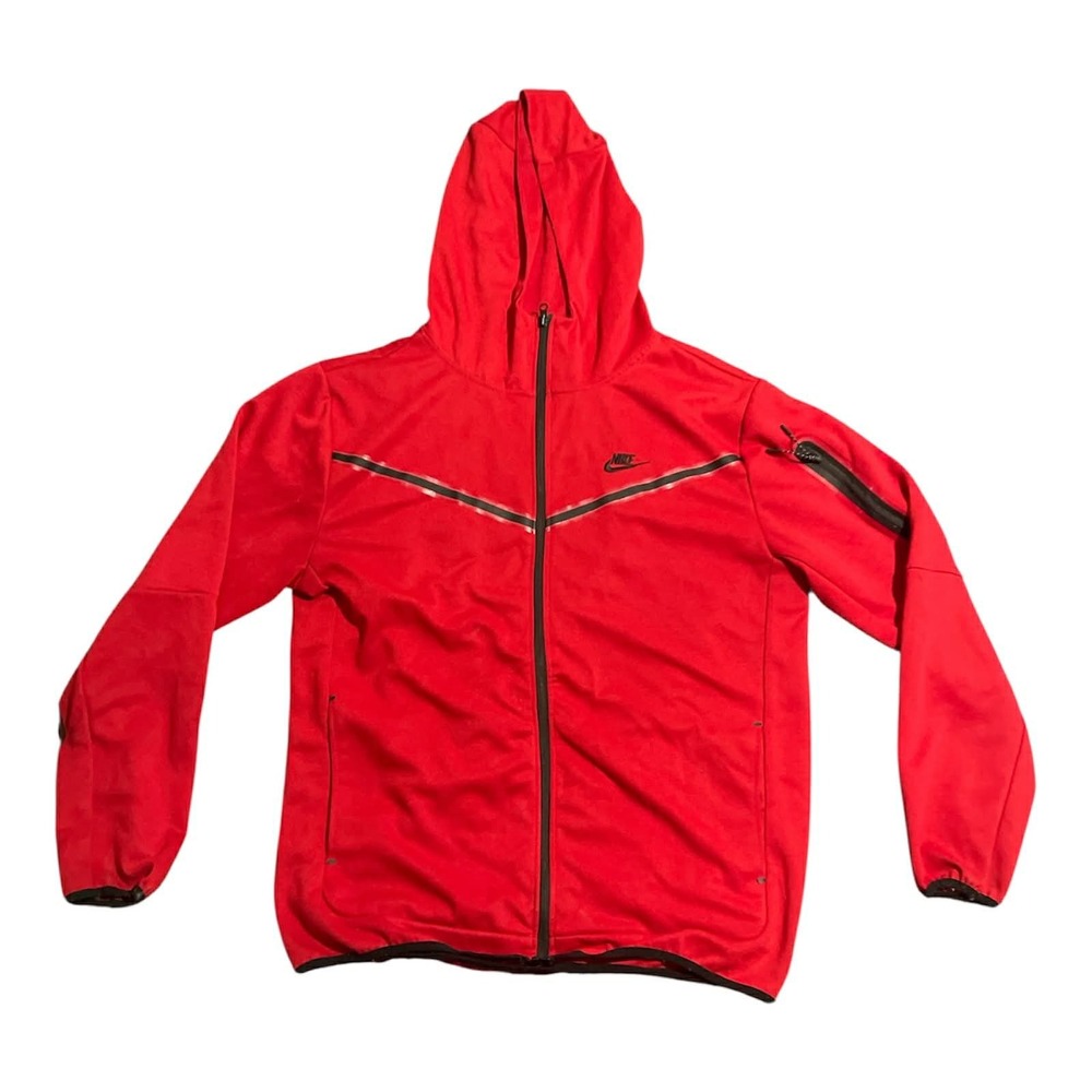 Nike‎ Hoodie Mens 2XL Red Tech Fleece Full Zip Jacket CU4489-657